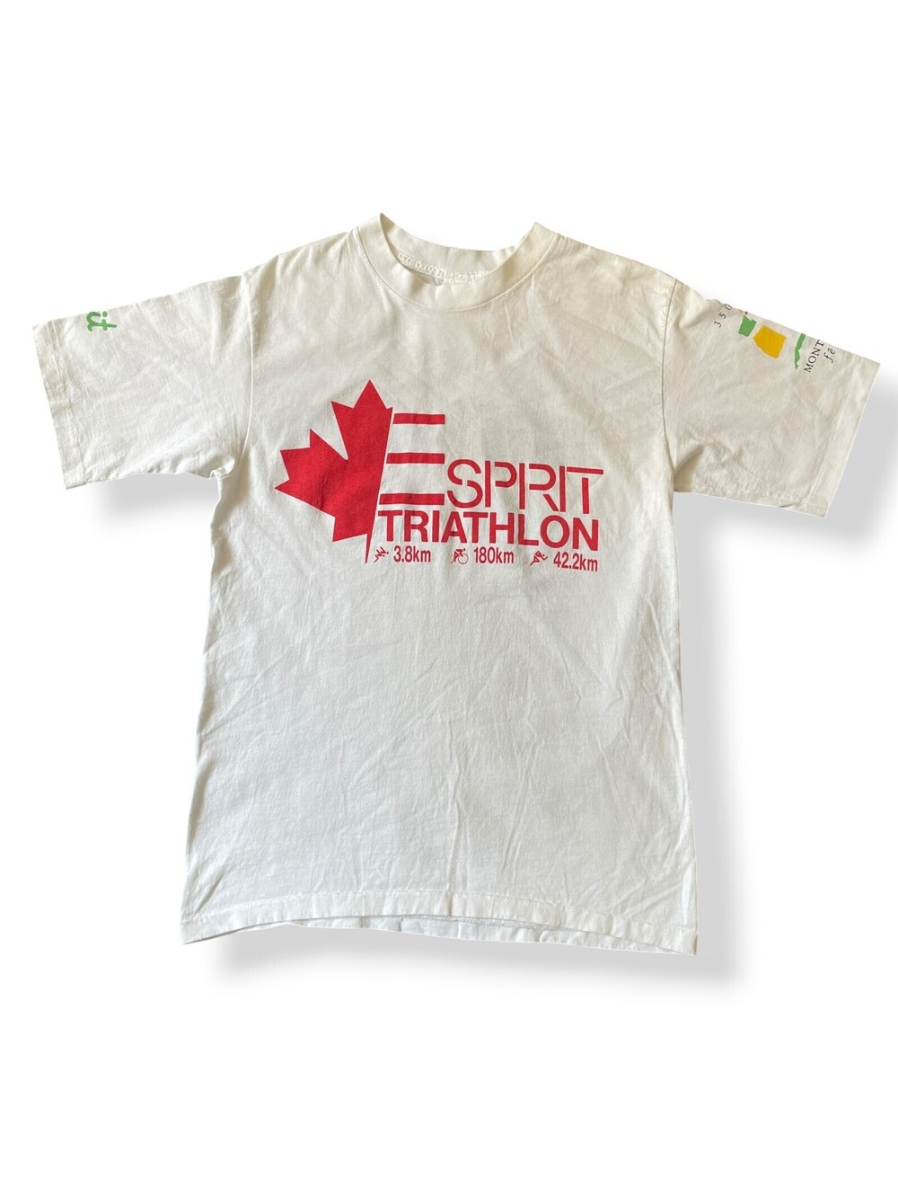 Vintage 90s Spirit Triathlon Canada Gillette Sensor Promo T-Shirt White Mens L